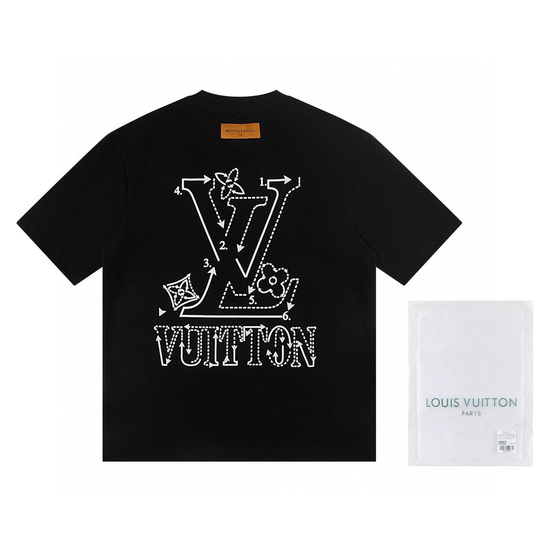 Louis Vuitton LV Connect-the-Dots Logo Tee Black White