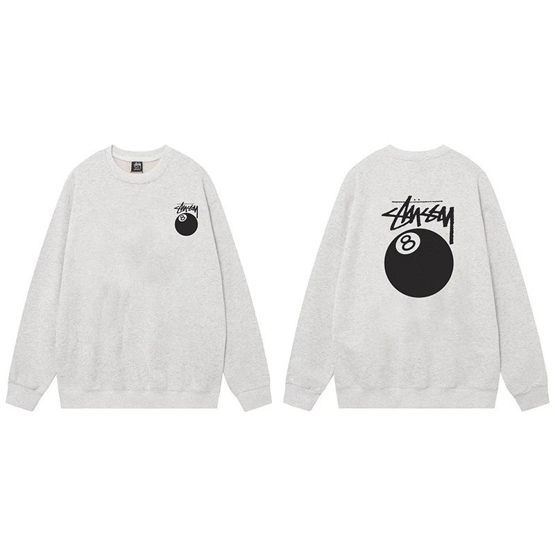 Stussy 8 Ball Crewneck Sweatshirt Grey