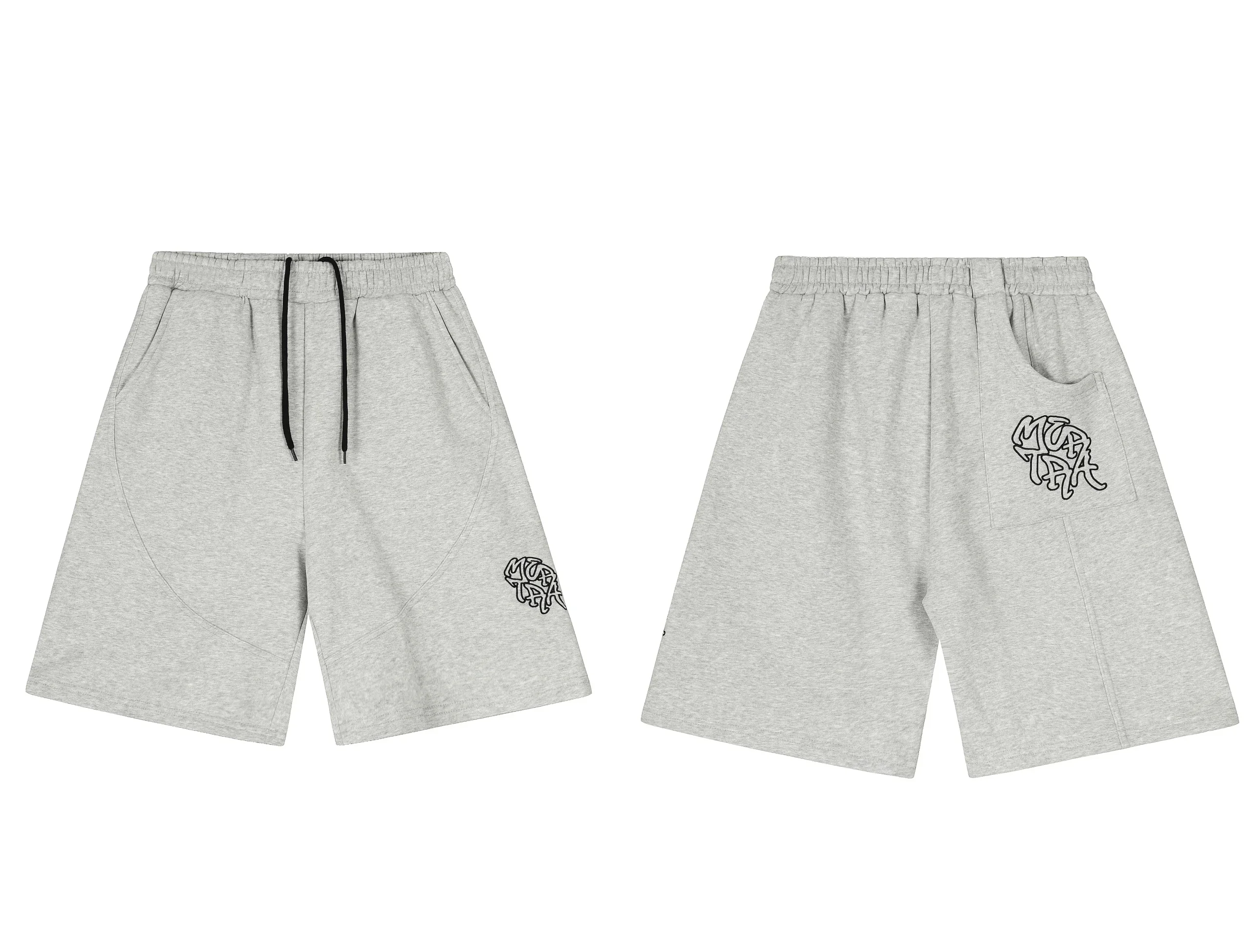 Mertra Paisley small logo grey shorts