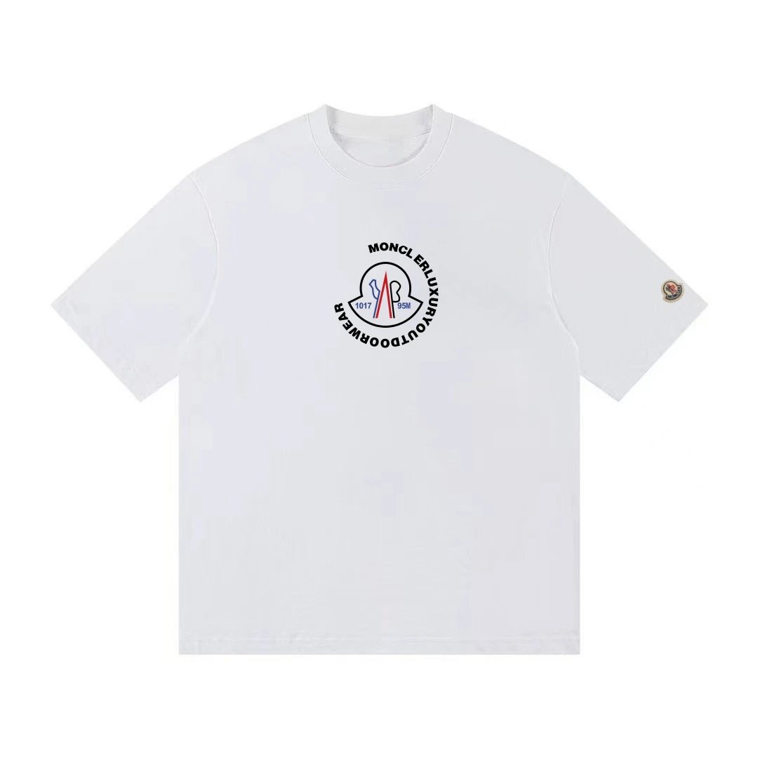 Moncler Luxury Outdoorwear Circle Logo Tee White