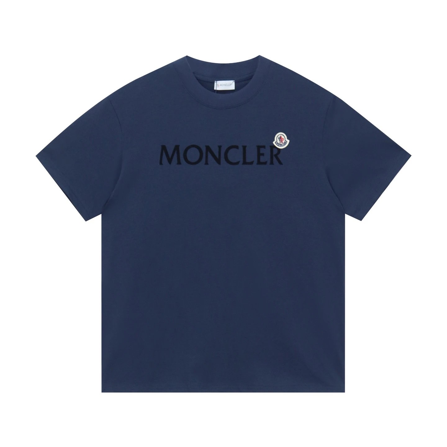 Moncler Wordmark Logo Tee Navy Blue