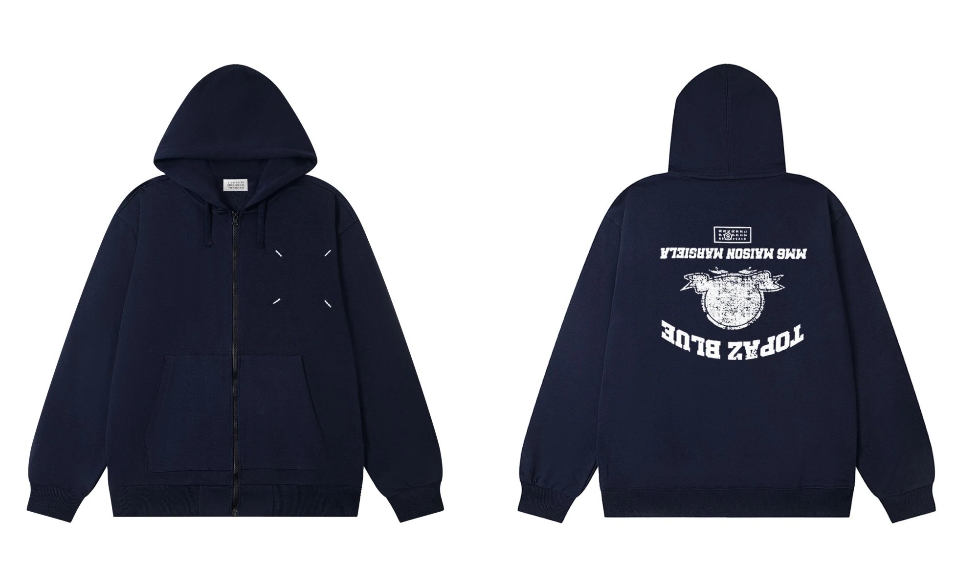 Maison Margiela Tabi Stitch Zip-Up Hoodie Gray - 5