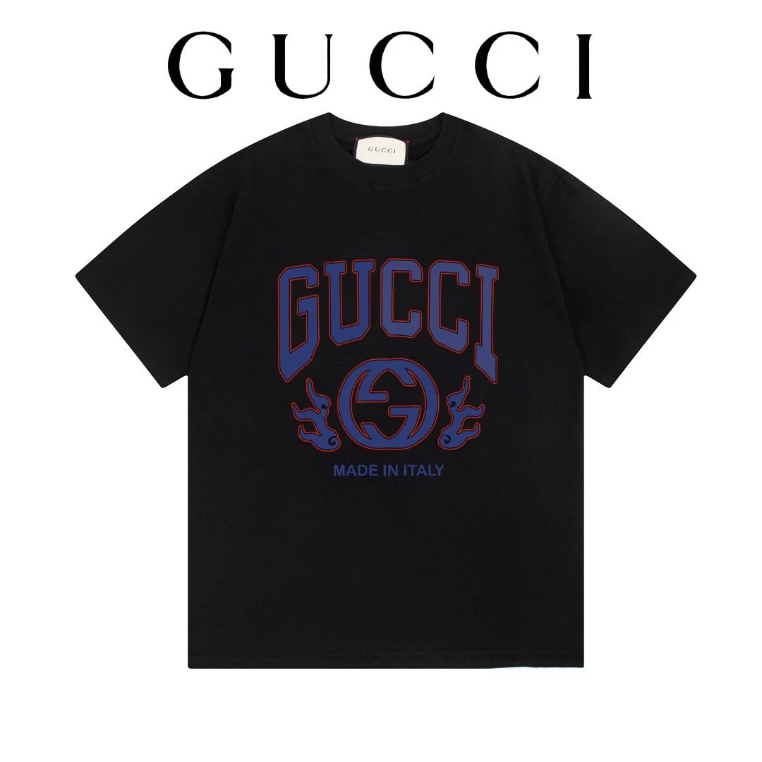 Gucci Rainbow Retro GG Mirrored Logo T-Shirt Black