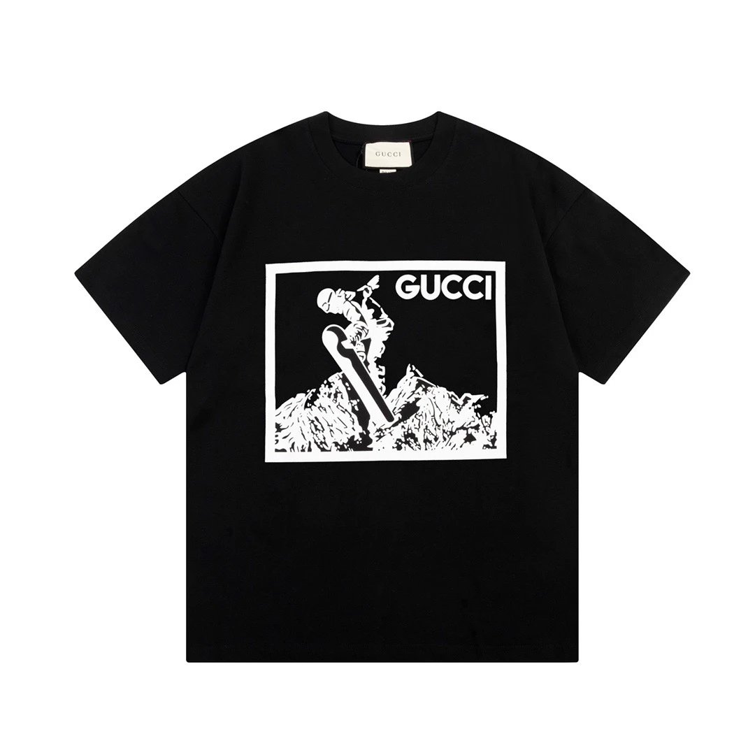 Gucci Snowboarder Box Print Tee Black