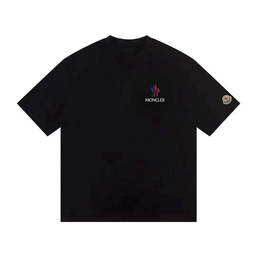 Moncler Tricolor Mountain Logo Tee Black