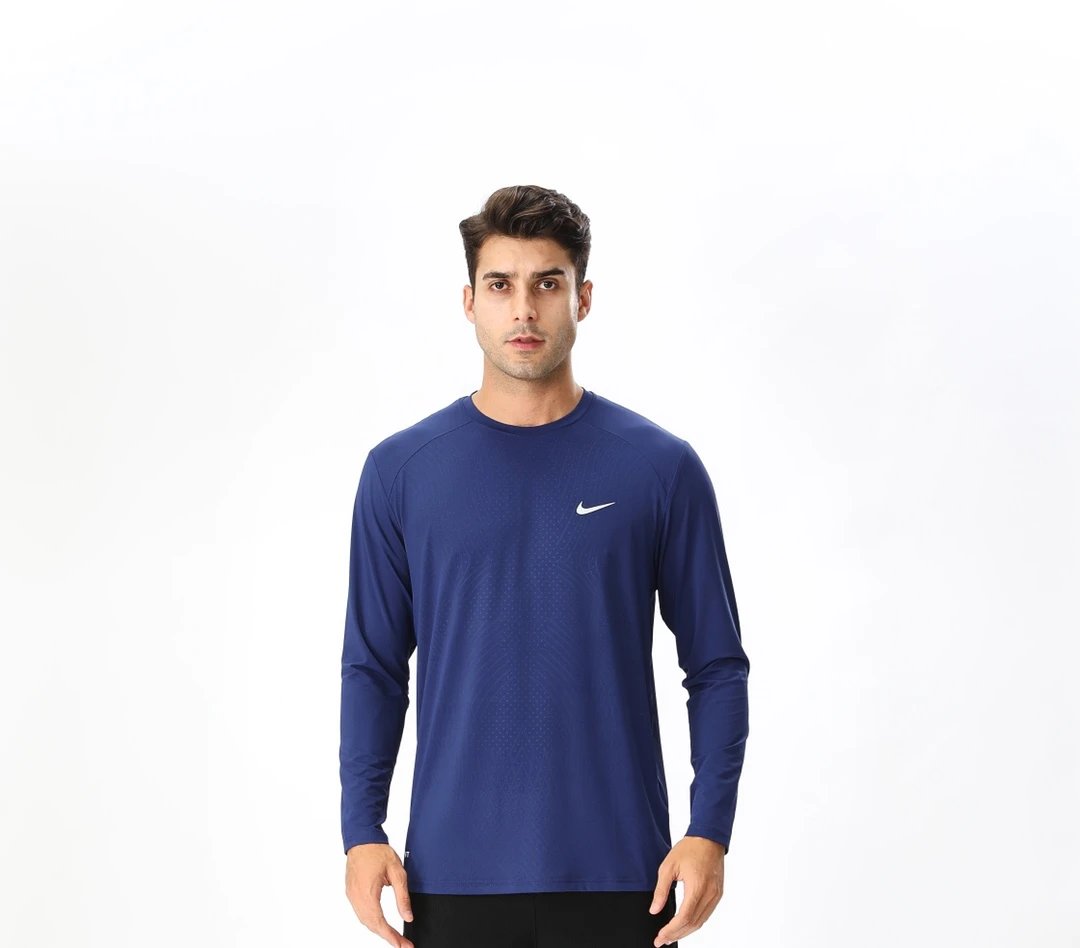 Nike Dri-FIT Long Sleeve Running Shirt Navy Blue