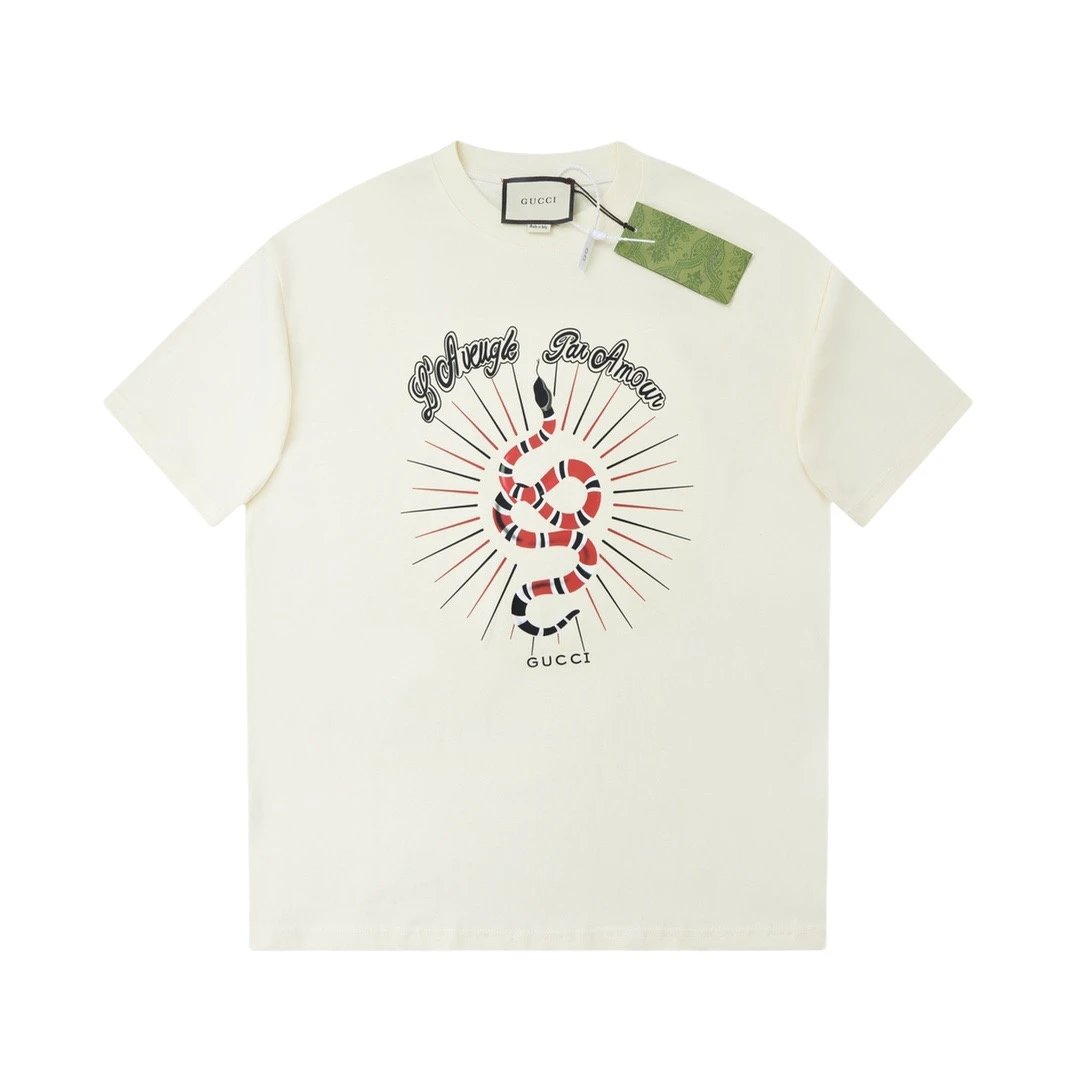 Gucci L'Aveugle Par Amour Snake Tee Cream