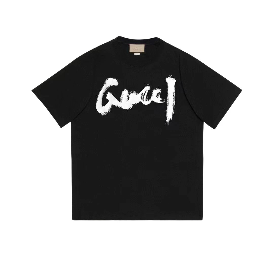 Gucci Brushstroke Logo Tee Black