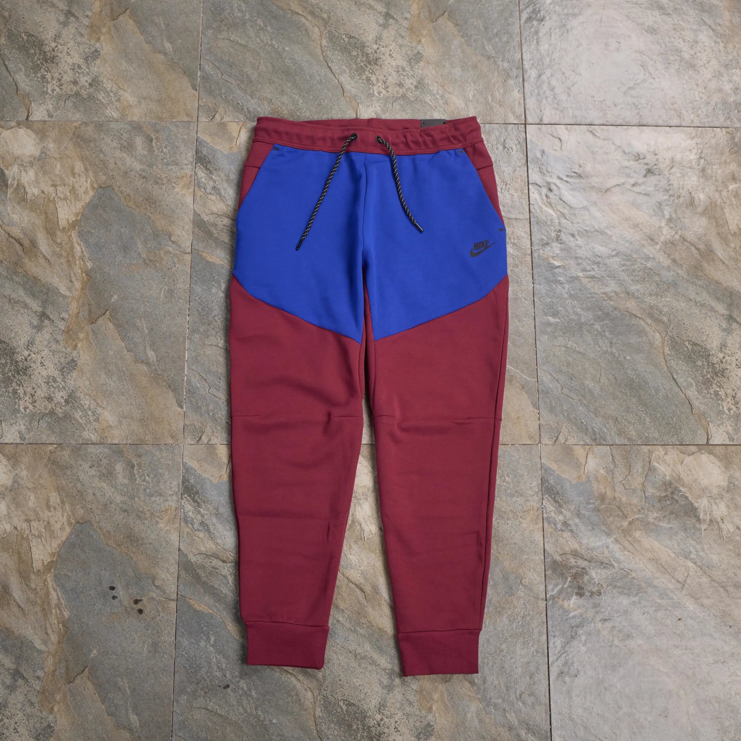 宝蓝拼紫色裤子