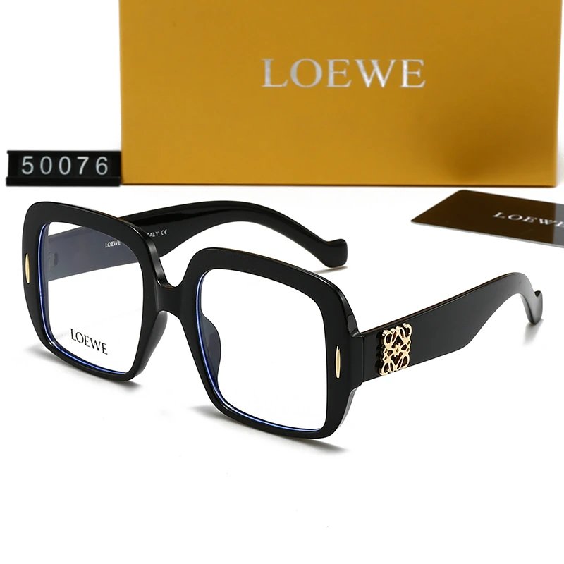 Loewe 50076 Large Square Optical Glasses Black Frame Clear Lenses