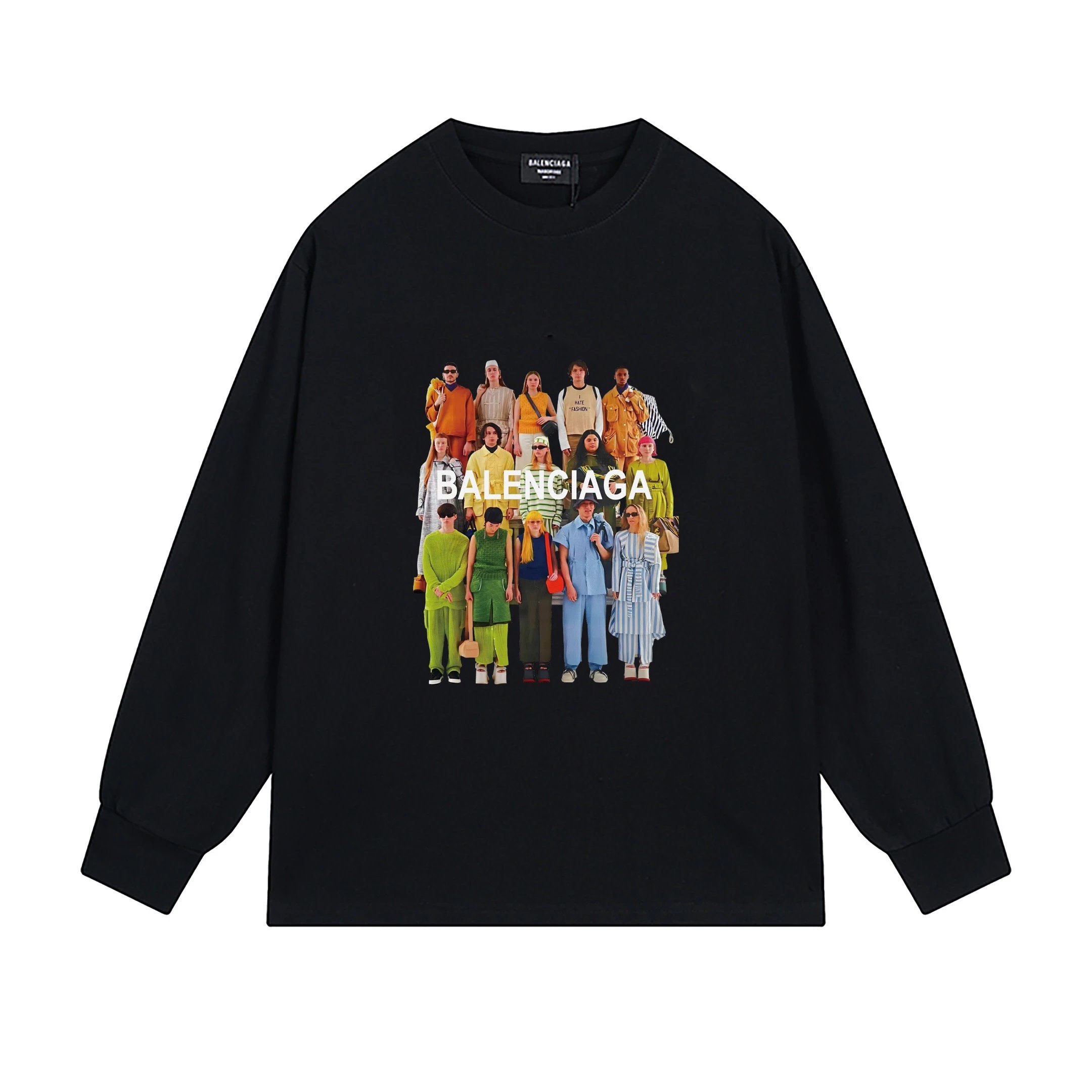 Balenciaga Graphic Long Sleeve Tee Black