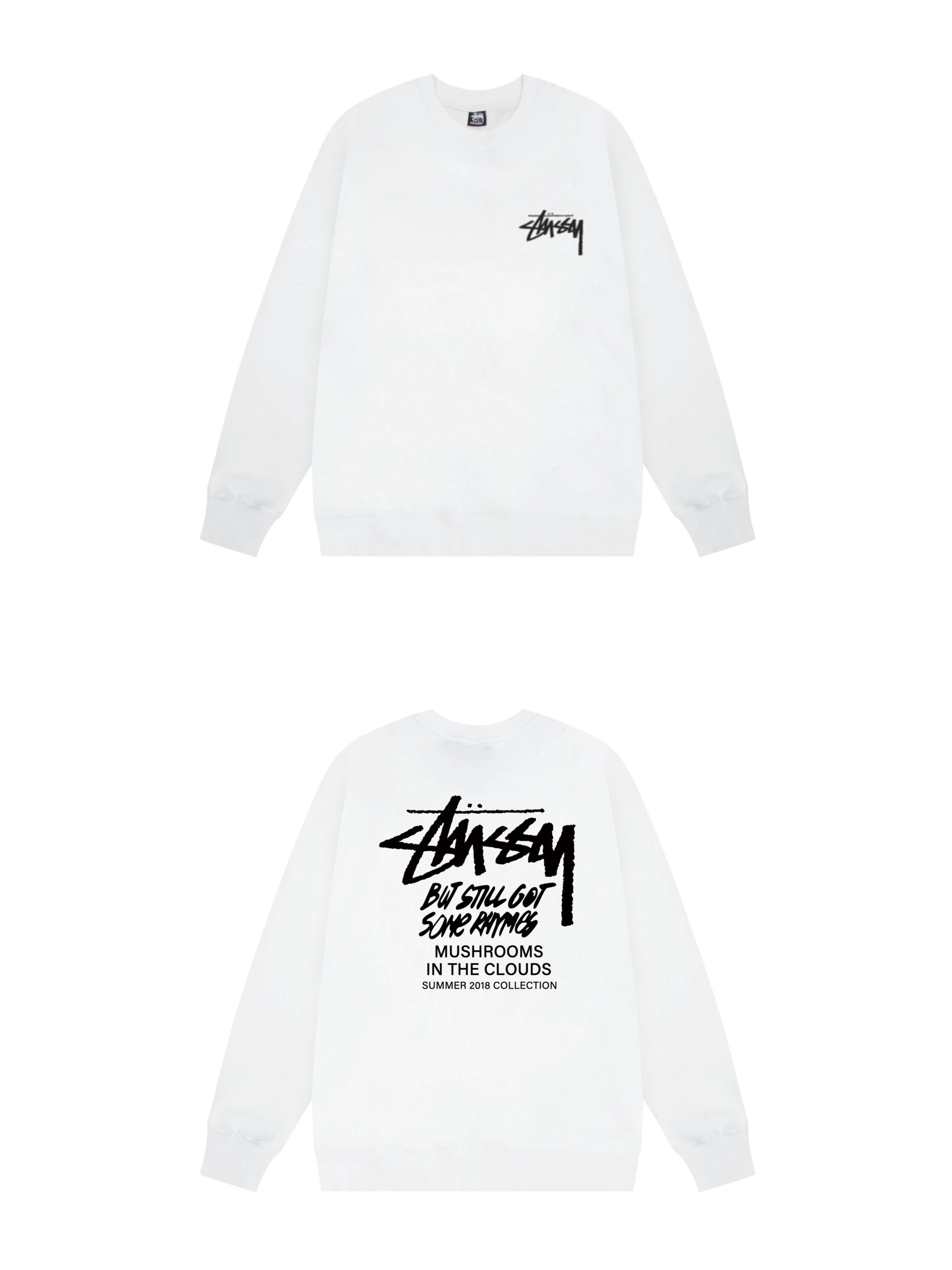 Stussy Chengdu Graphic Crewneck Sweatshirt White Hoodie - 7