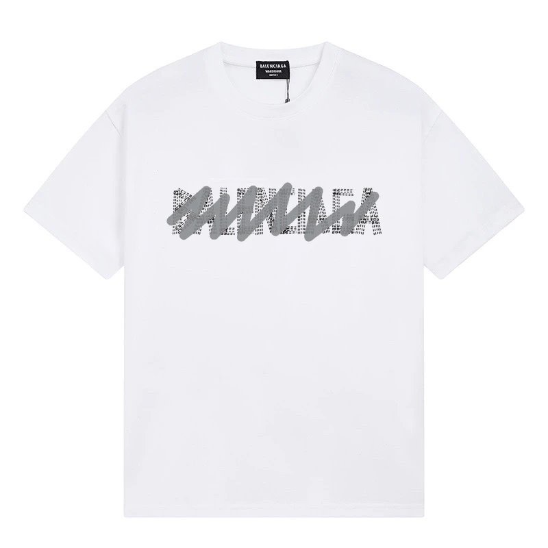 Balenciaga Scribble Graffiti Logo Tee White