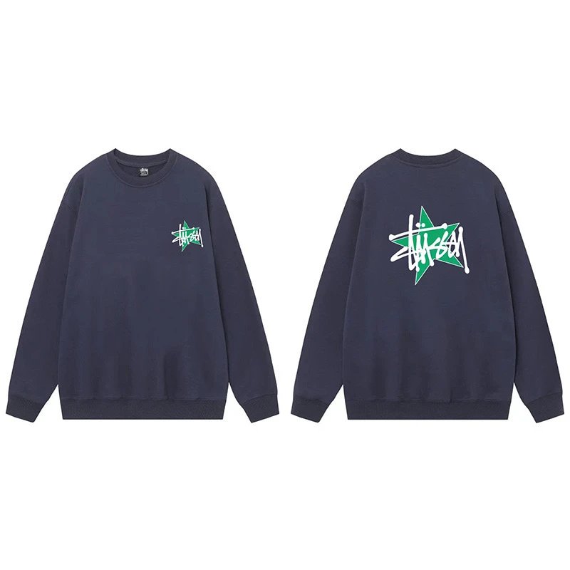 Stussy Star Logo Crewneck Sweatshirt Navy