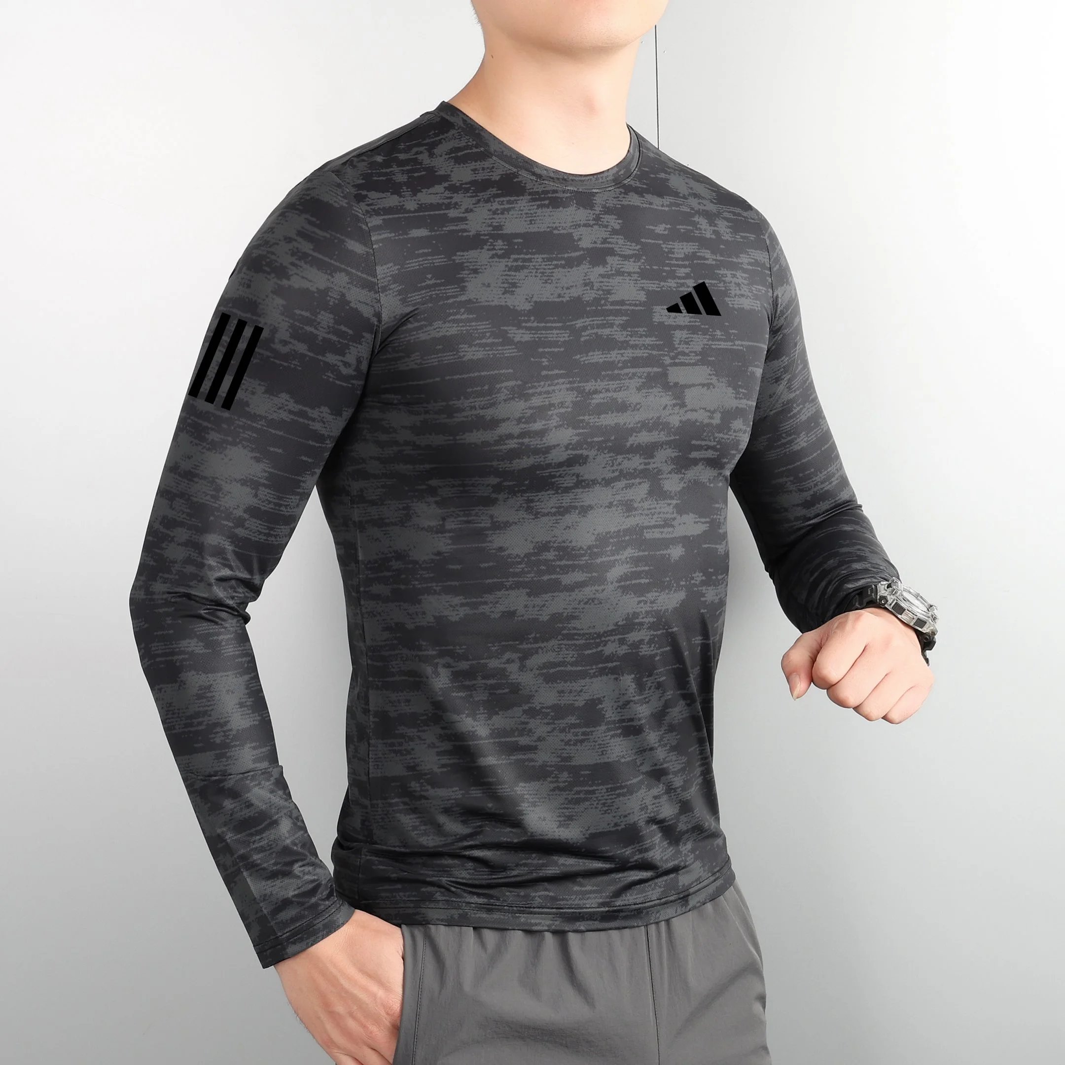 Adidas Long Sleeve Tee Black Camo