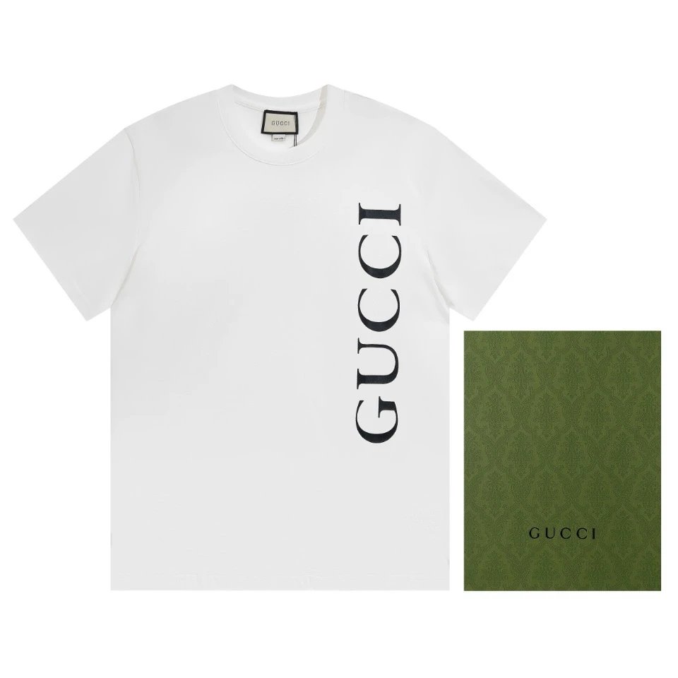 Gucci Vertical Logo Print Tee White