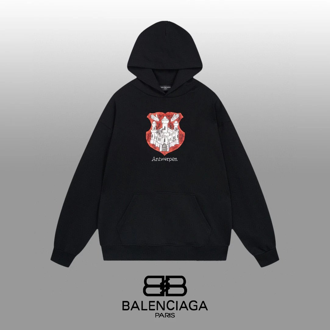 Balenciaga BB Logo Graphic Hoodie White - 4