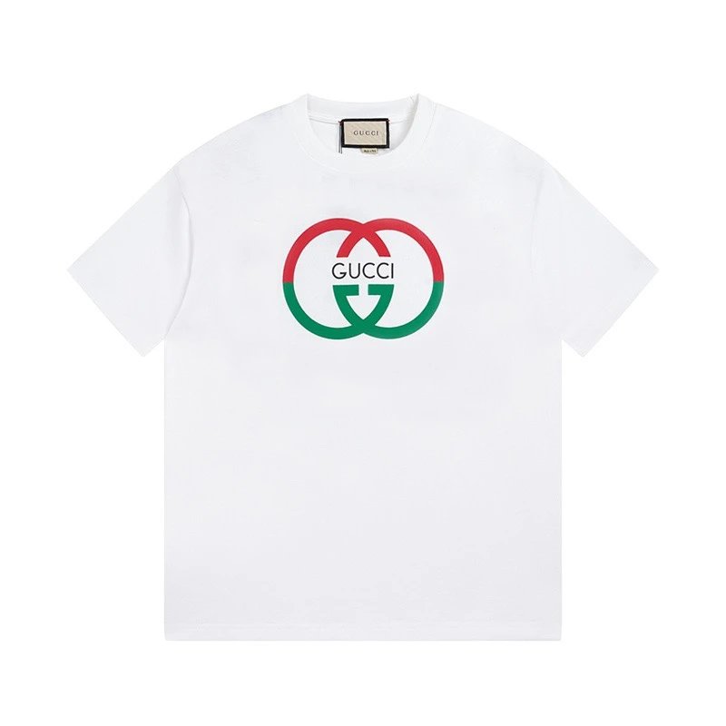 Gucci Red Green GG Interlocking Logo Tee White