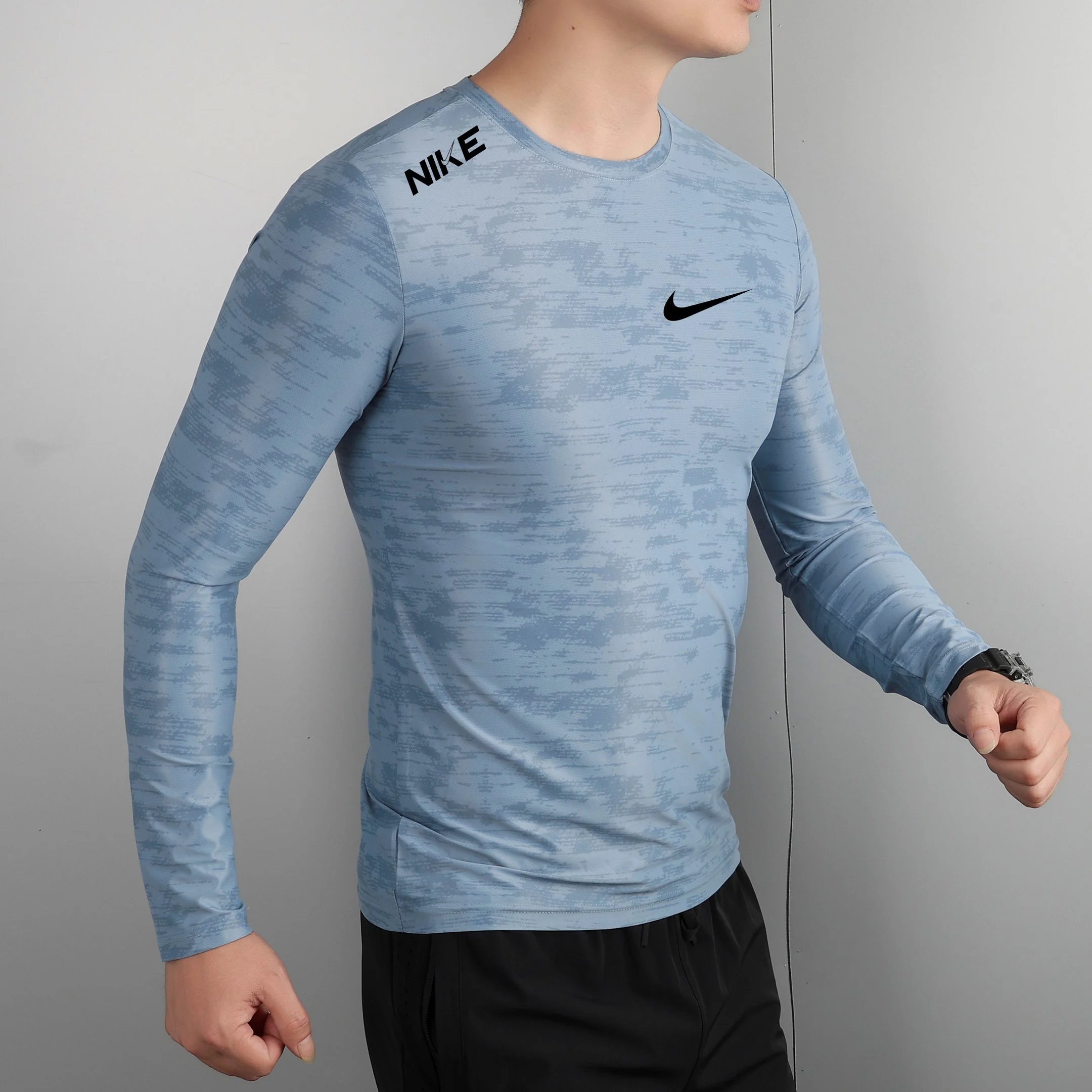 Nike Long Sleeve Tee Light Blue Camo