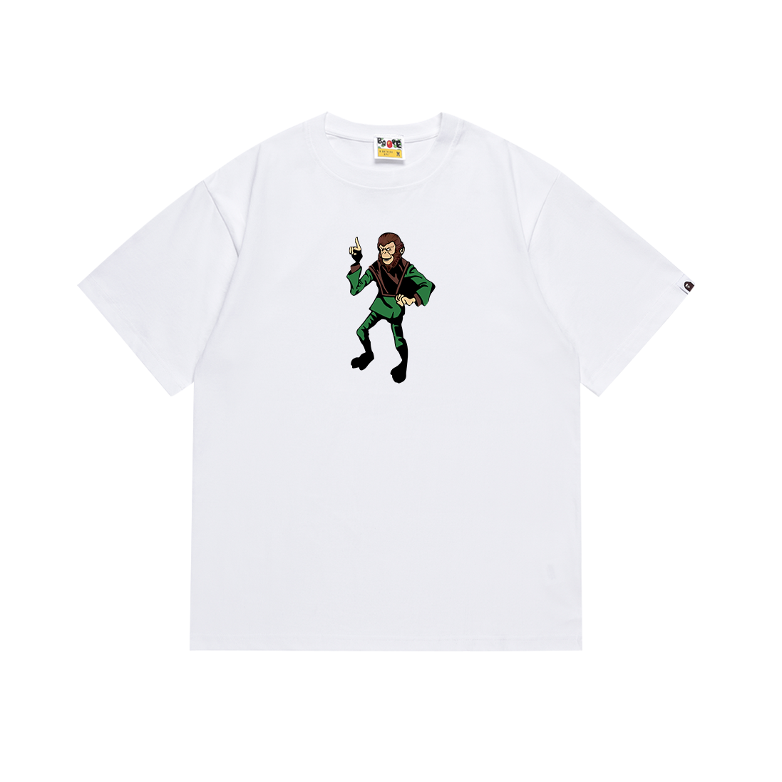 A Bathing Ape Face Graphic White T-Shirt - 7