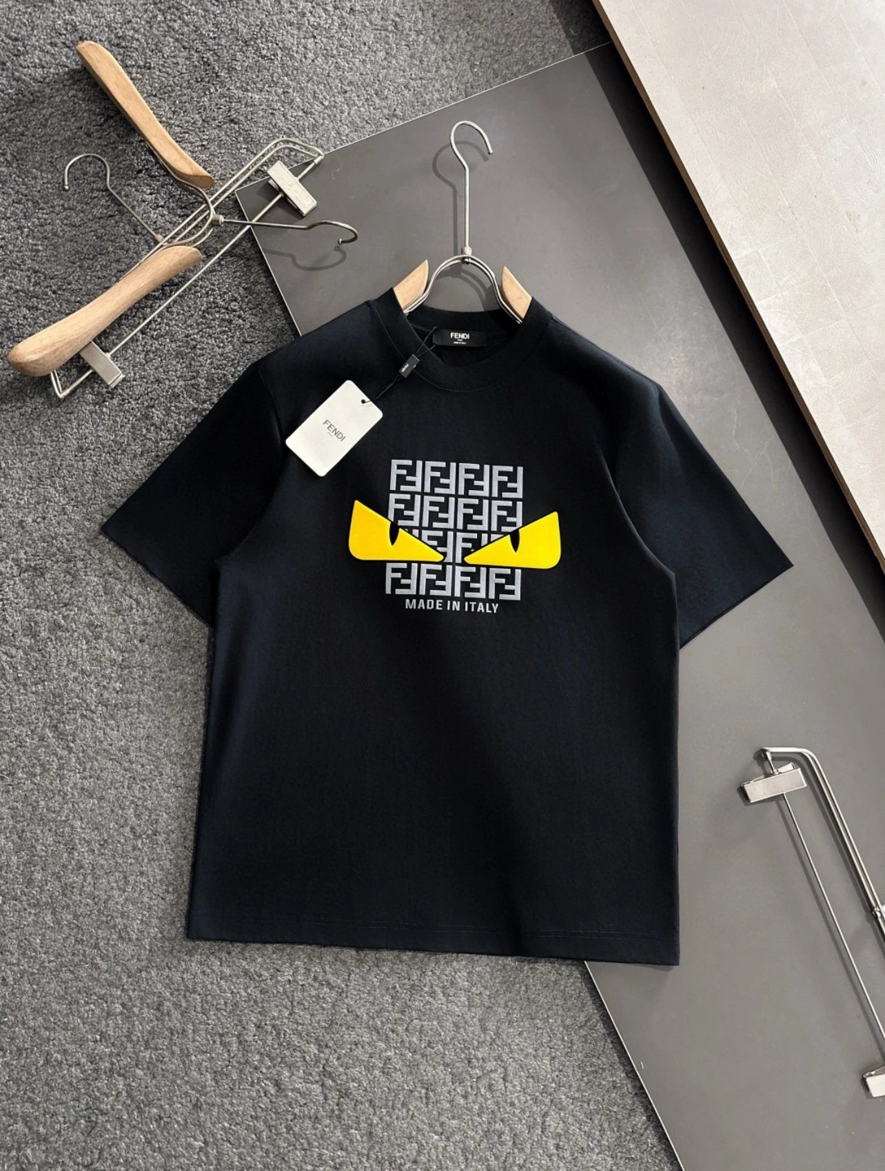 Fendi FF Monogram Monster Eyes Tee Black