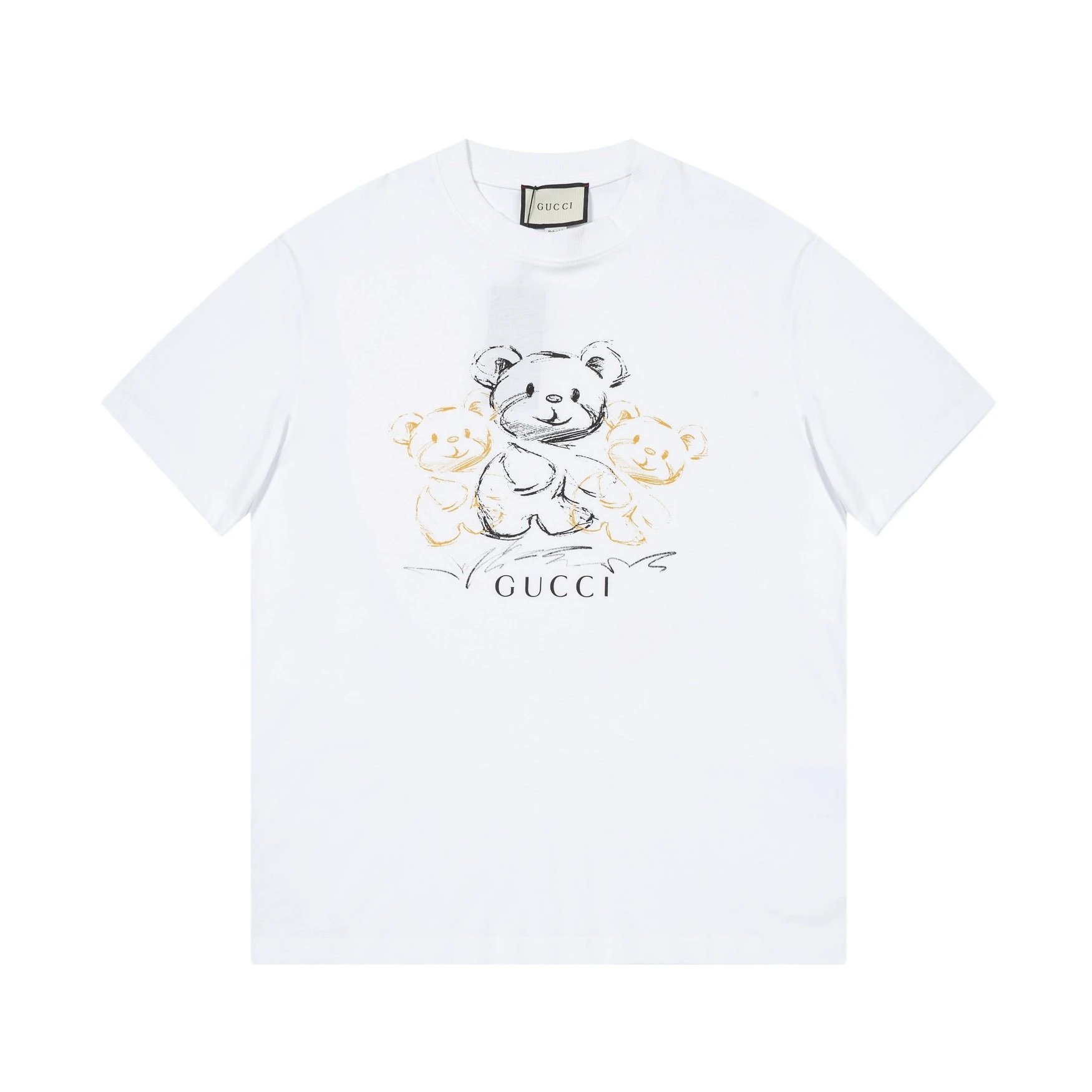 Gucci Sketch Bear Graphic Tee White
