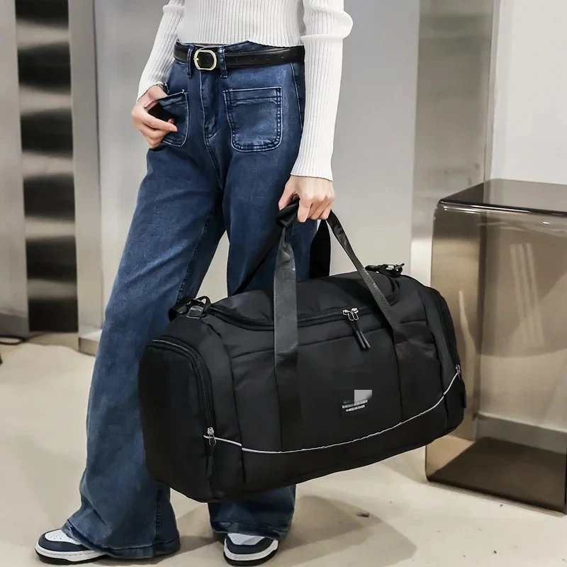 Adidas Duffle Bag Black with White Stripes Travel Bag - 7
