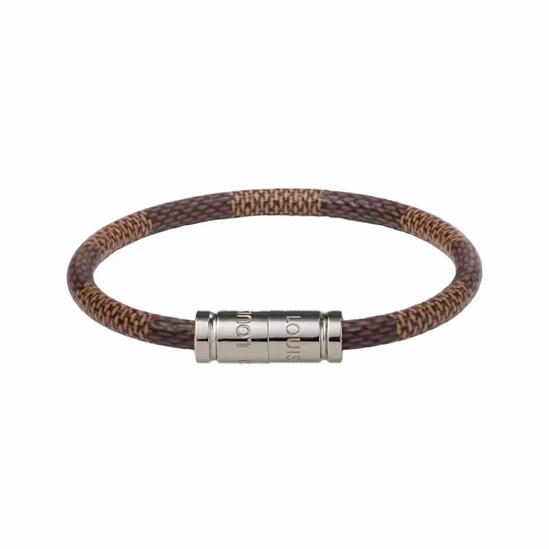 Design Braided Leather Bracelet with Gold Magnetic Clasp Black Bracelet - 18