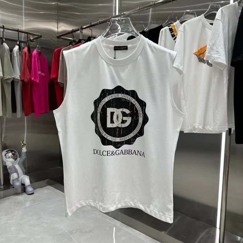 Dolce & Gabbana Athletic League Logo Sleeveless Top White Vest Top