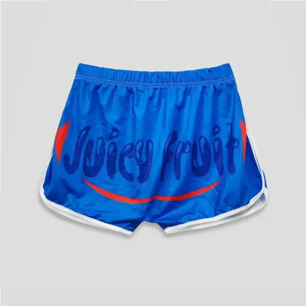 Design Juicy Fruit Logo Print Nylon Shorts Blue Shorts - 1