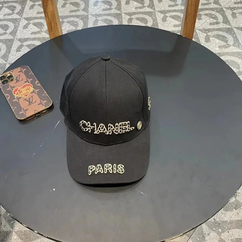 Celine Logo Embroidered Black Baseball Cap - 9