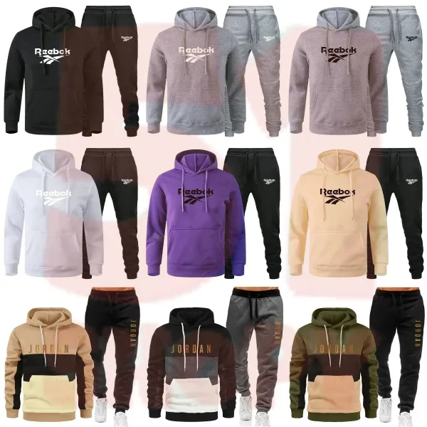 Reebok Classic Logo Hoodie and Sweatpants Set Orange / Black - 3