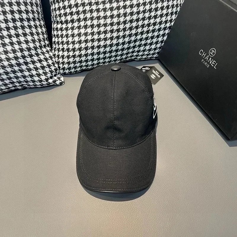 Chanel Logo-Embroidered Black Baseball Cap - 1