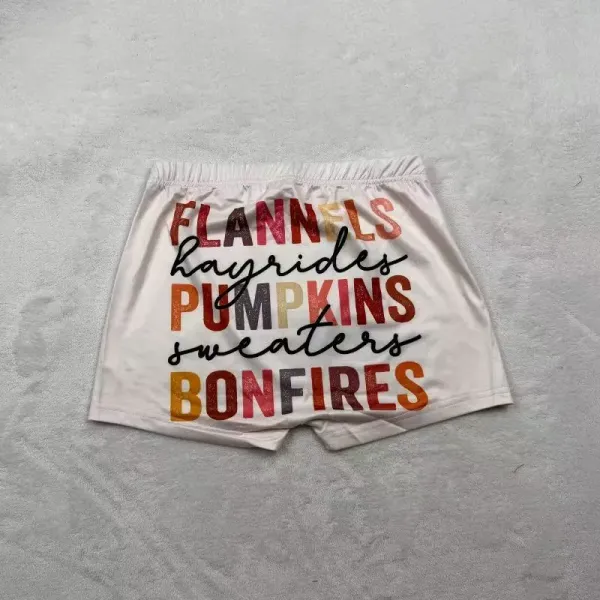 Design Autumn Vibes Graphic Boxer Briefs White Underwear - 1