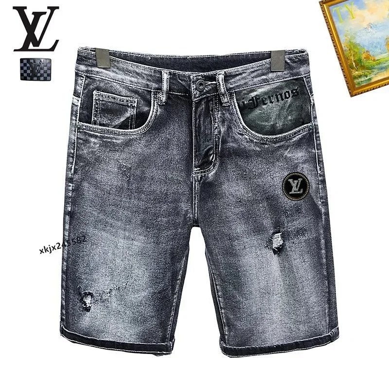Gucci Denim Shorts with GG Patch and Drawstring Waist Blue - 7