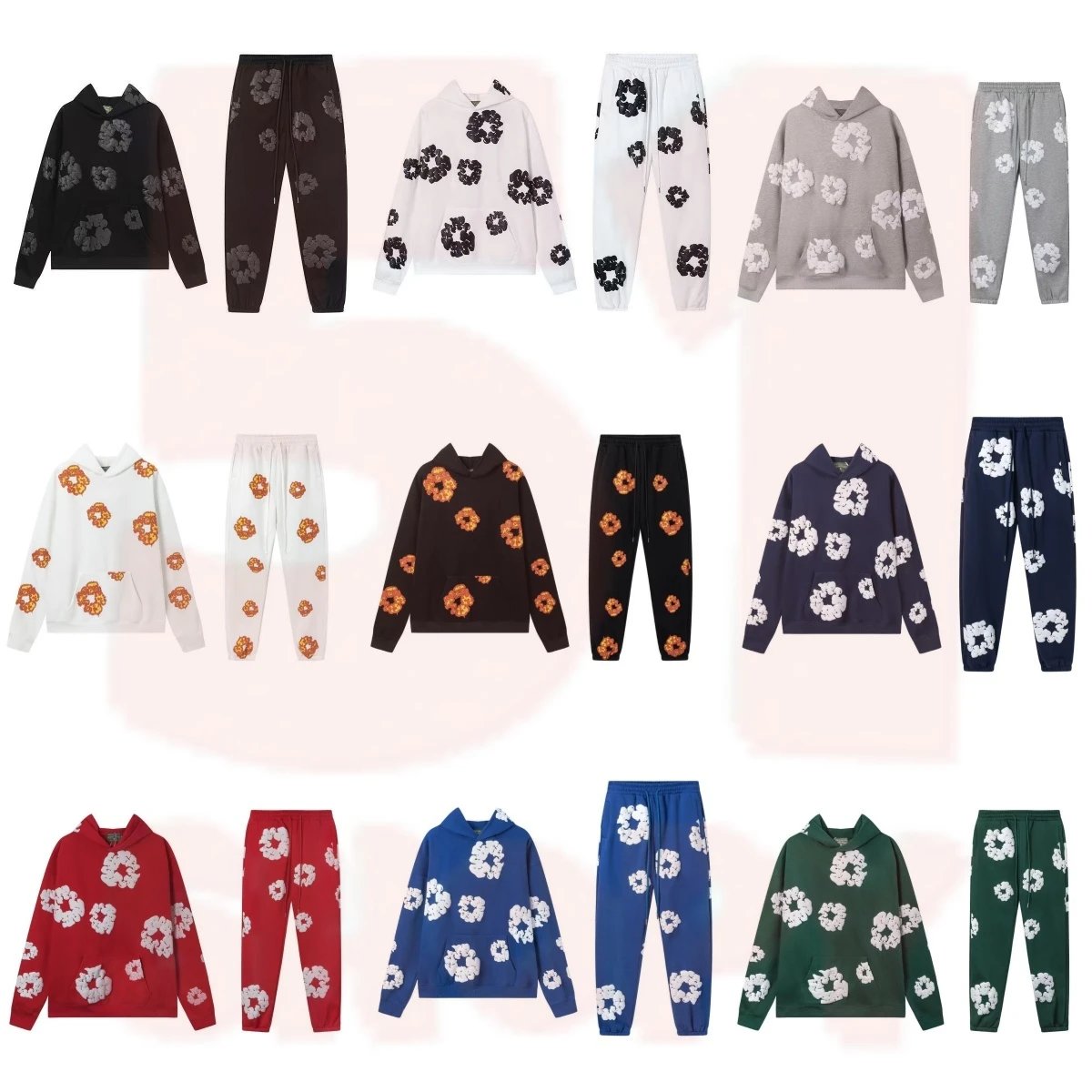 高街休闲宽松连帽卫衣套装005