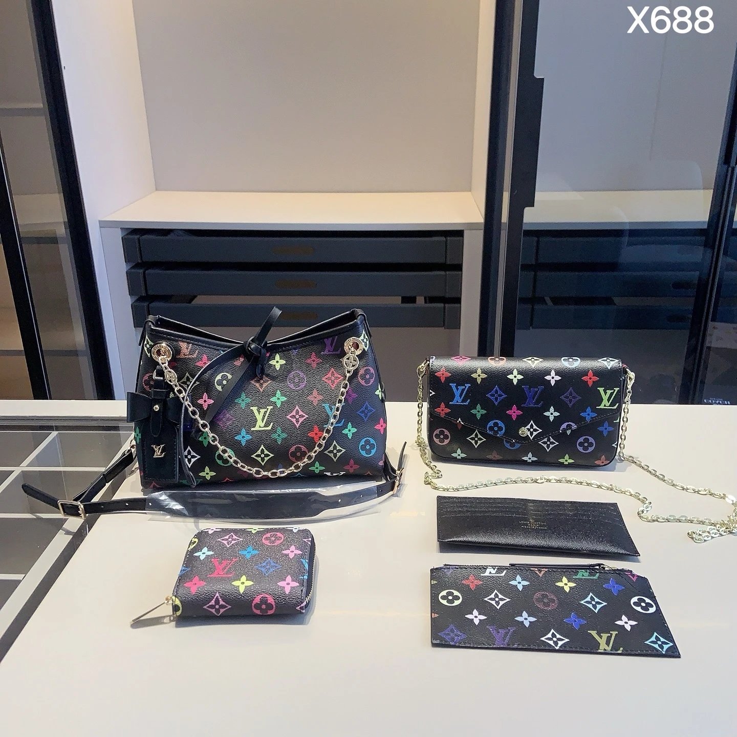 Prada Re-Nylon Camera Bag Set Black Crossbody Bag - 14