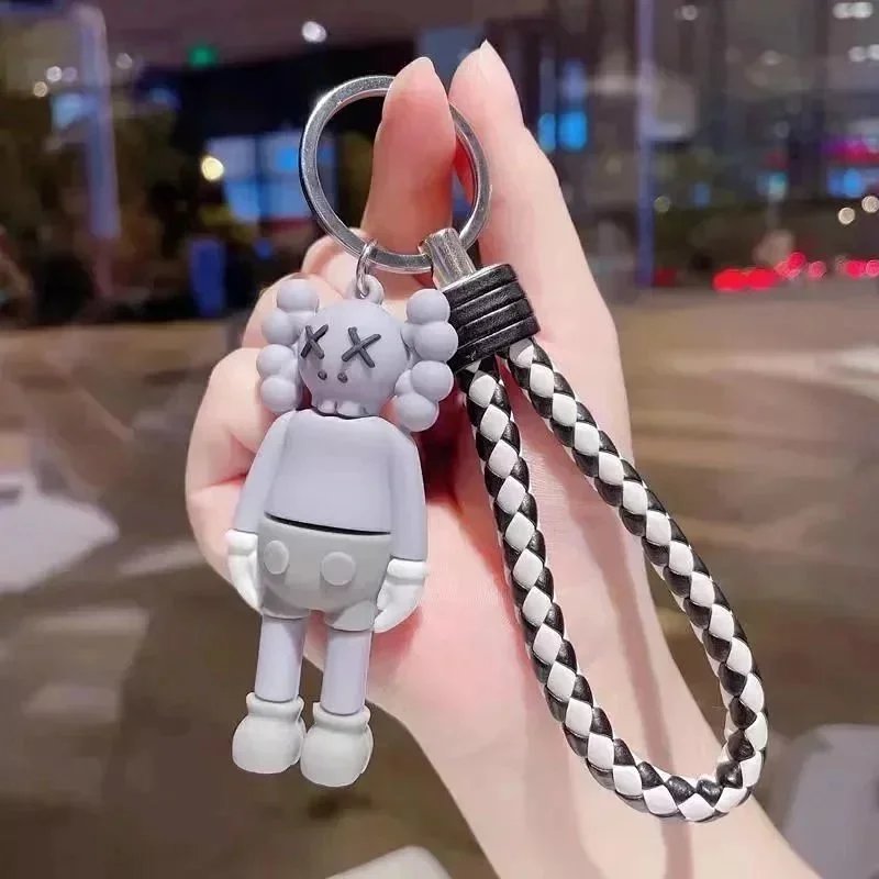Kaws Companion Keychain Gray with Braided Strap Accessory