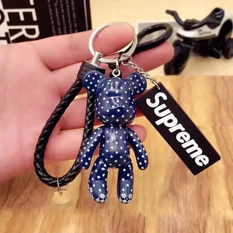 Design Superman x Medicom Toy Bear Keychain Black Gold Star Accessories - 10