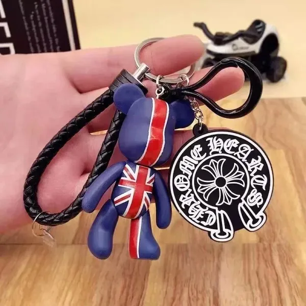 Chrome Hearts x Union Jack Bear Keychain Multicolor Accessories Jewelry - 1