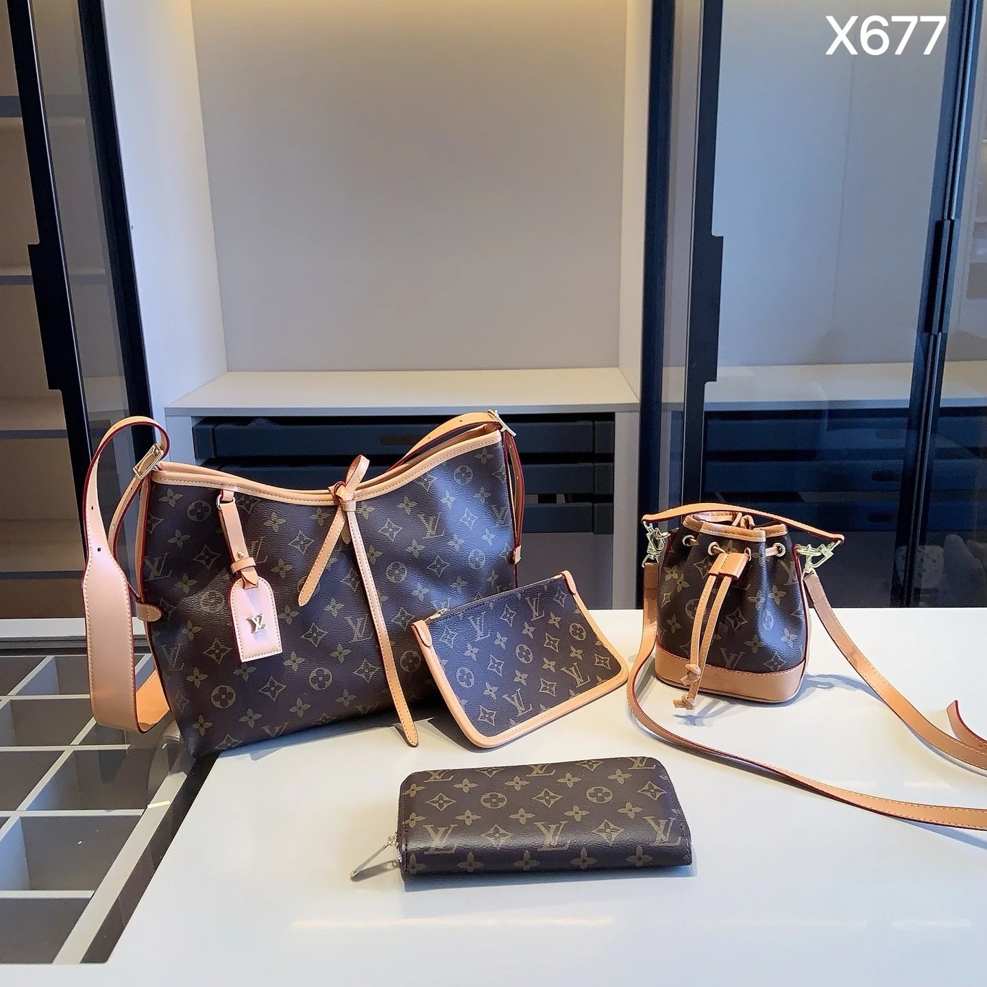 Prada Re-Nylon Camera Bag Set Black Crossbody Bag - 16
