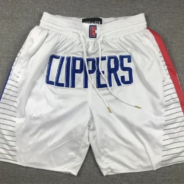 NBA LA Clippers Basketball Shorts White / Red Shorts - 1