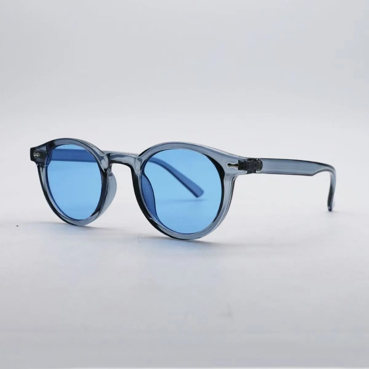 Design Round Frame Smoke Green with Amber Lens Sunglasses - 7