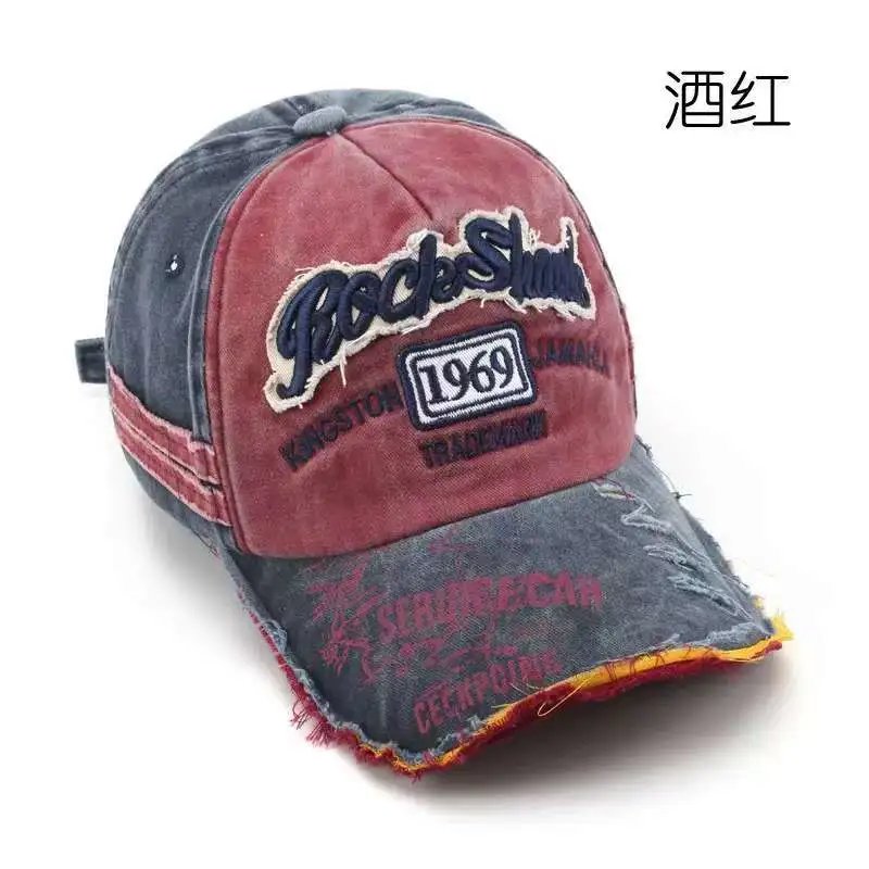 Design Rock Shop 1969 Distressed Baseball Cap Black + Gray Baseball Cap - 9