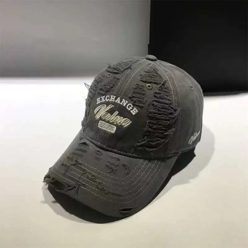 Design Rock Shop 1969 Distressed Baseball Cap Black + Gray Baseball Cap - 5