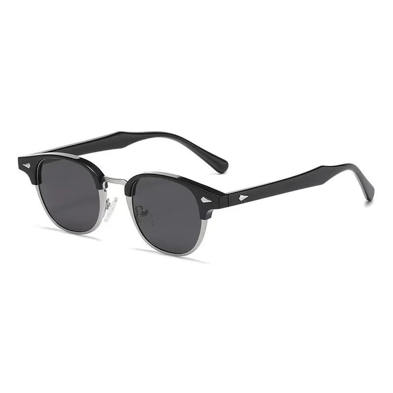Design Round Frame Smoke Green with Amber Lens Sunglasses - 10