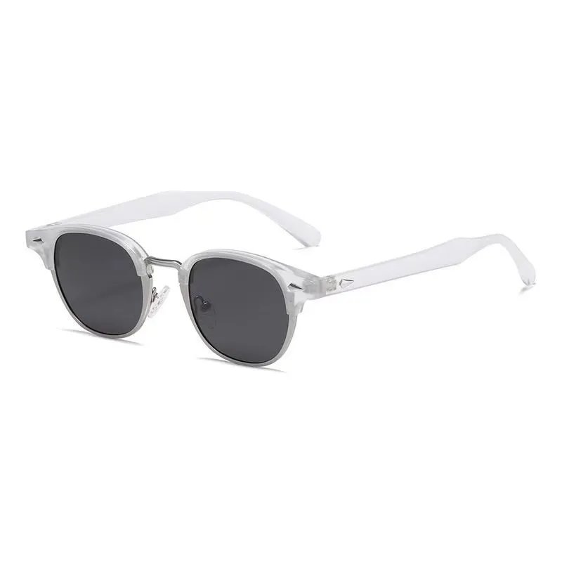 Design Round Frame Smoke Green with Amber Lens Sunglasses - 9