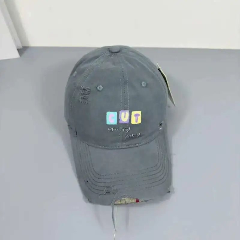 Design Rock Shop 1969 Distressed Baseball Cap Black + Gray Baseball Cap - 14