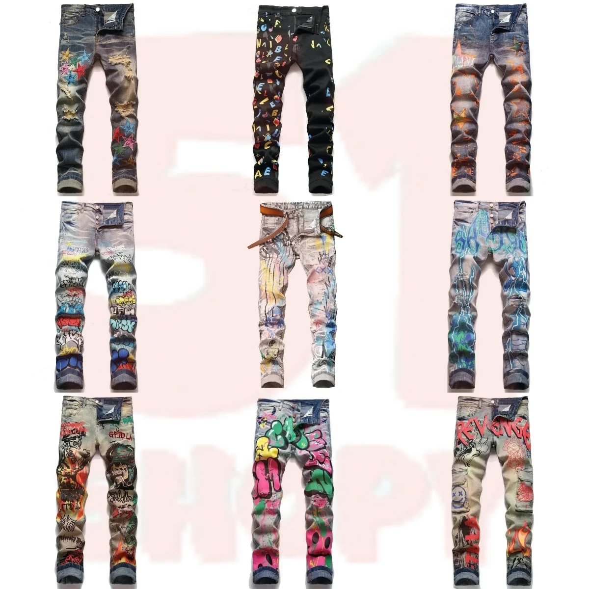 Amiri Distressed Patchwork Jeans Blue - 3
