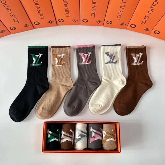 Louis Vuitton Socks Logo Knit Crew product detail image 14